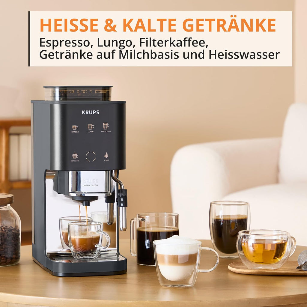 KRUPS Coffee Crush Edition, Espresso-Kaffeevollautomat, nur 15 cm Breite