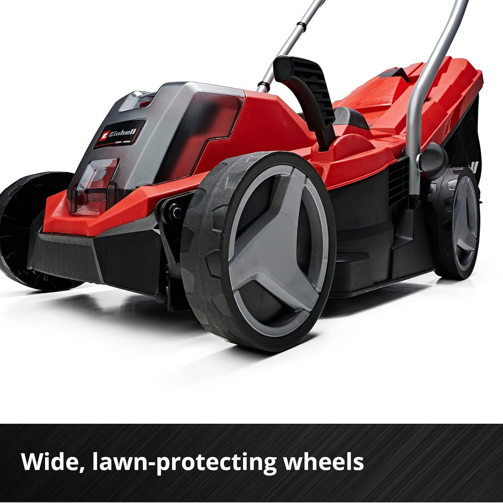 Einhell Cordless Lawnmower with Battery and Charger 18V PXC | 33cm Cutting Width, Brushless Motor, 30L Grass Box, 5 Cutting Heights GE-CM 18/33 Li Battery Lawn Mower