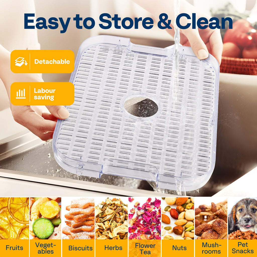 VIVOHOME Dörrautomat mit 8 Einlegefächern 400W BPA frei Dörrgerät mit Temperaturregler von 35°C bis 70°C inkl.72H Timer und Rezept für Fleisch,Obst,Haustier-Leckereieneo