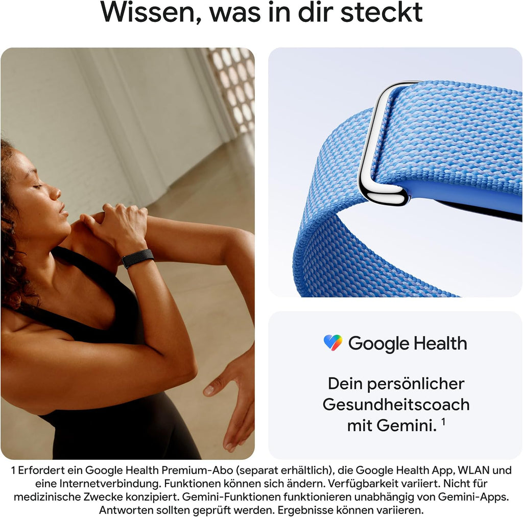 Google Fitbit Air - Activity Tracker without Display with Fitness Tracking, Heart Rate Monitor and Sleep Analysis - Personalised AI-based Coaching - Up to 7 Days Battery Life - Obsidian