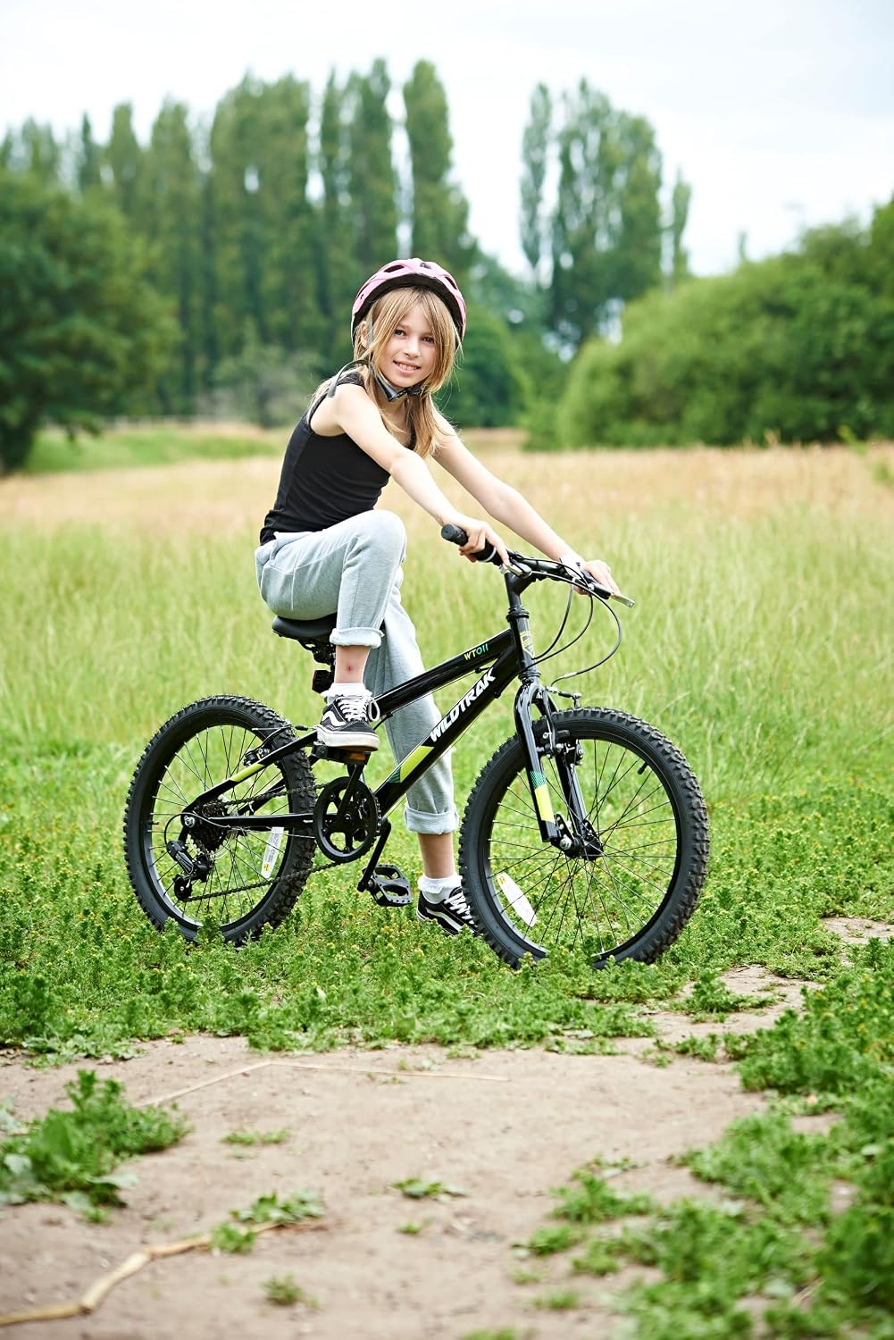 Wildtrak - 20 Zoll Fahrrad für Kinder, Alter 7-9 Jahre, verstellbare Bremsen - Schwarz
