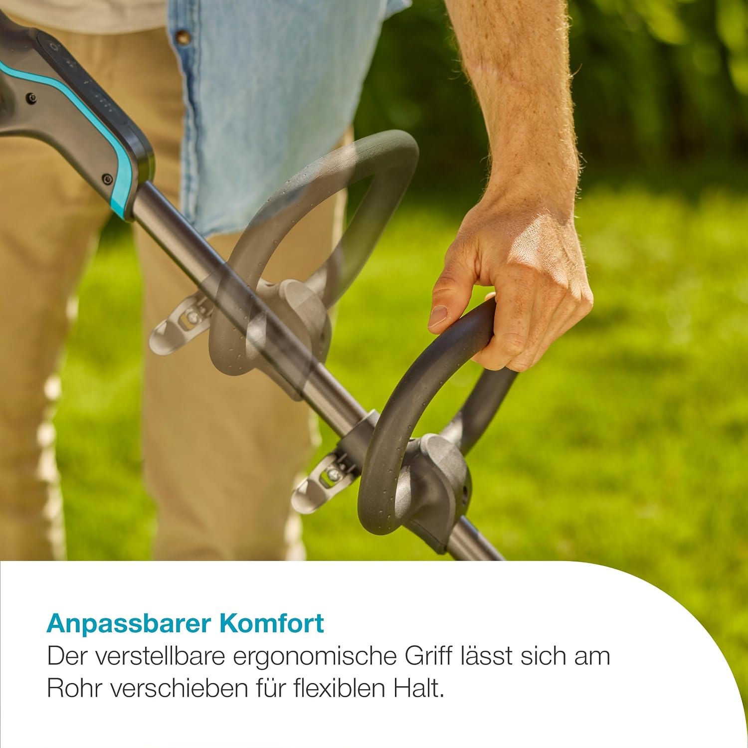 Gardena Akku-Rasentrimmer PowerTrim 30/18V P4A Ready-to-Use Set: Leistungsstark, 2-mm-Nylonfaden, Verstellbar, Für Dickes Gras, Kabellos (14703-20)