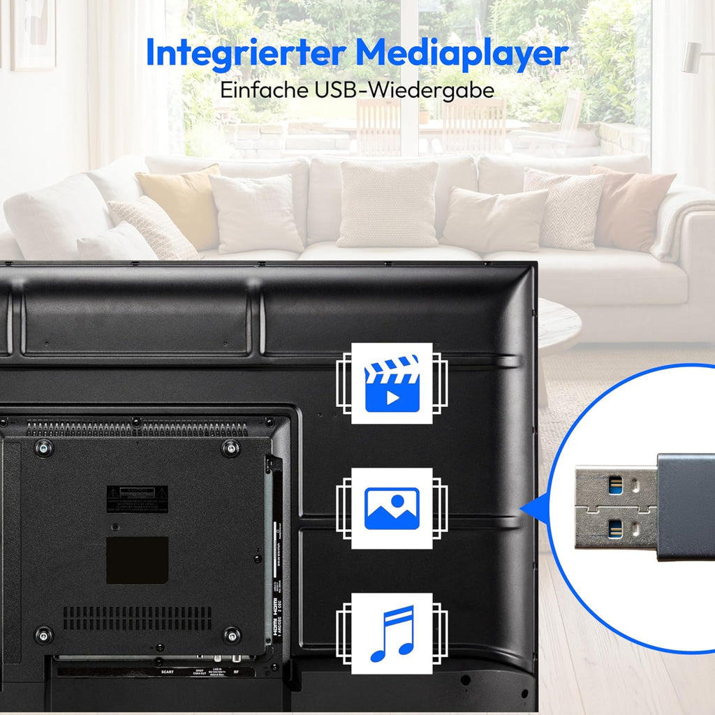 MEDION 100,3 cm (40 Zoll) Full HD Fernseher (Triple Tuner Receiver DVB-T2 DVB-C DVB-S2, 2 x HDMI, USB, Sleeptimer, Mediaplayer, VESA, CI+, MD 840002)