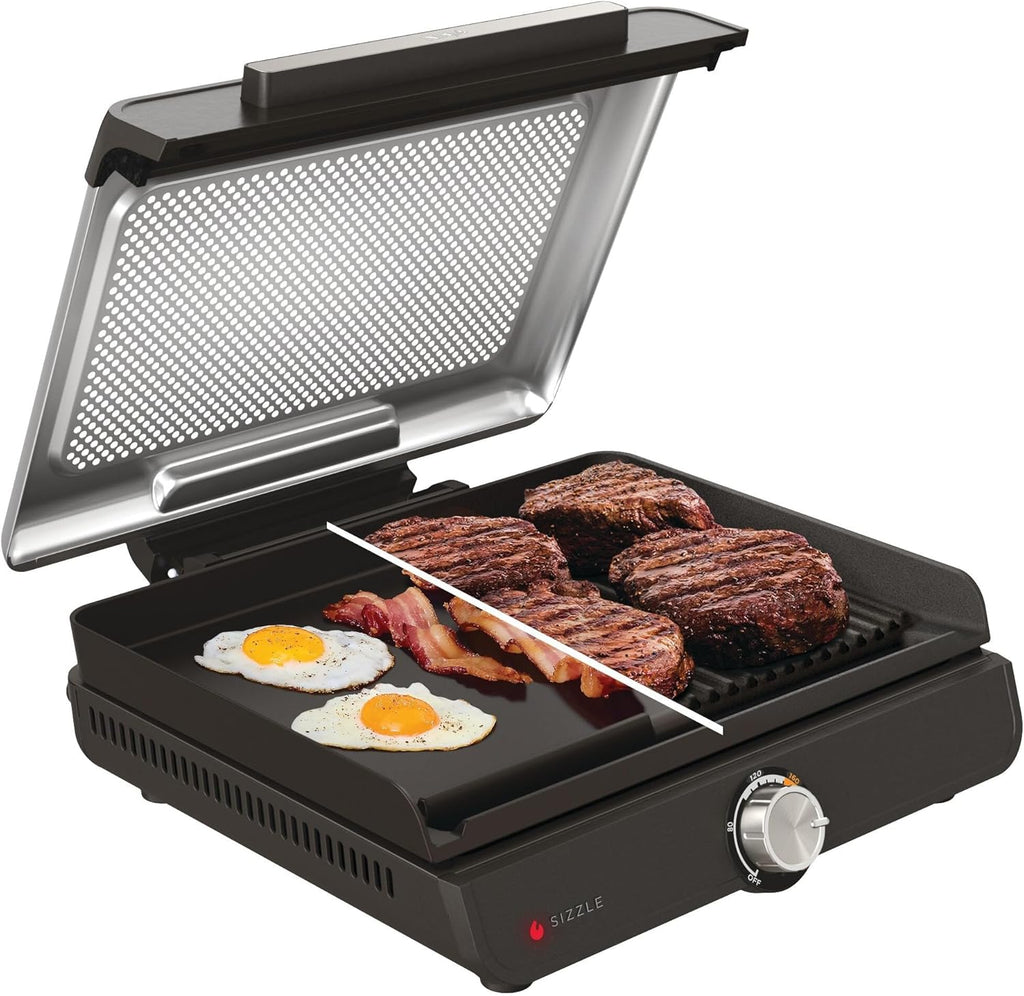 Ninja Sizzle Elektrogrill Indoor & Plancha (Flat Grill Plate) Grau GR101EU