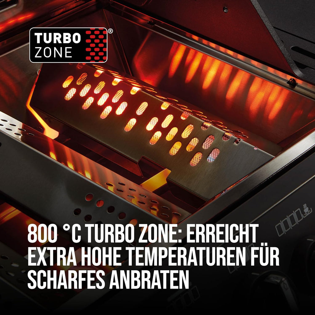 Enders® Gasgrill MONROE PRO 4 SIK TURBO SHADOW, 4-Edelstahlbrenner, Seitenkocher, Infrarot-Backburner, Sichtfenster, HEAT RANGE™, SWITCH GRID™, 800 °C TURBO ZONE™, SIMPLE CLEAN™, #8385