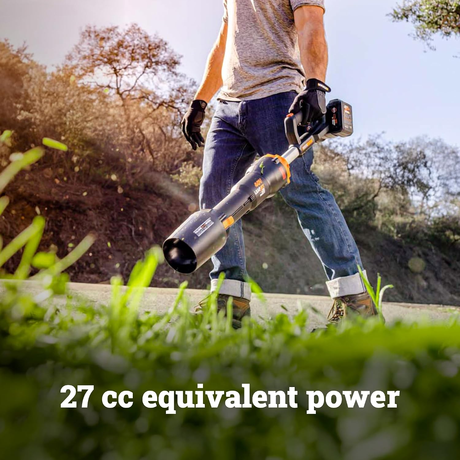 Worx Akku-Laubbläser, 40 V, 165 MPH, 620 CFM, PowerShare, bürstenloser Motor, leicht, nur Werkzeug