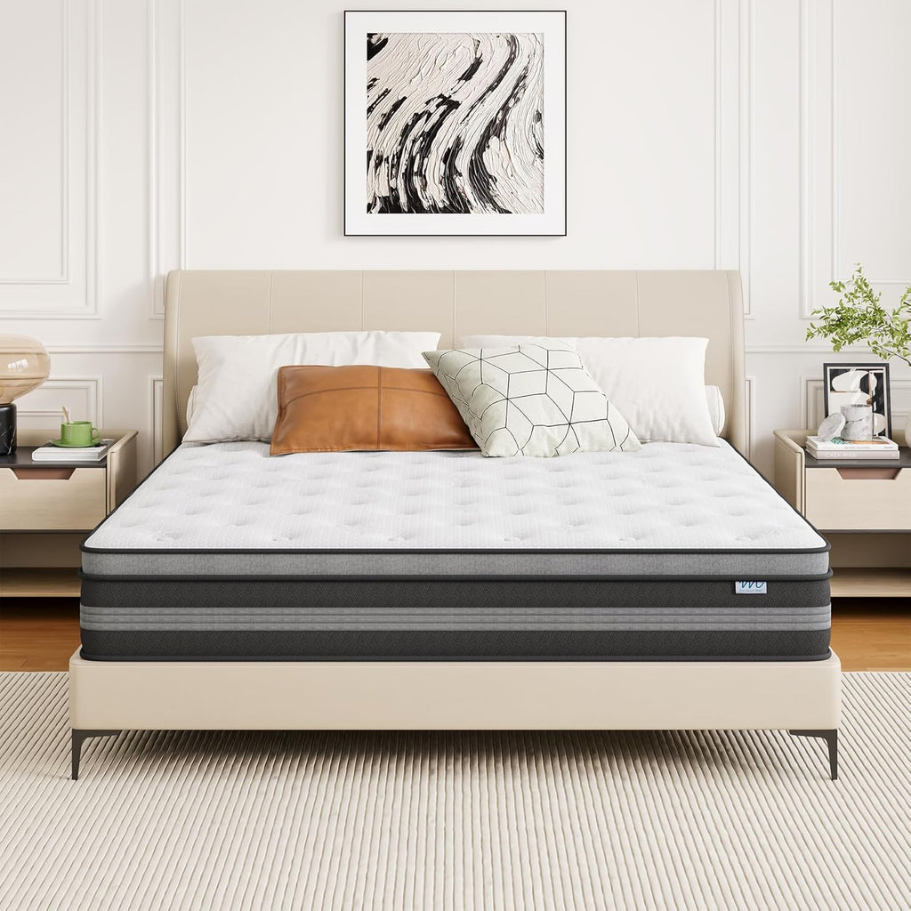 180x200 cm Matratze, 30cm höhe, H3 Taschenfederkernmatratze, Gel Memory Foam Hybrid, Taschenfederkern, Atmungsaktiv, Mittelfest, Druckentlastung, Federkernmatratzen Öko-Tex Zertifiziert