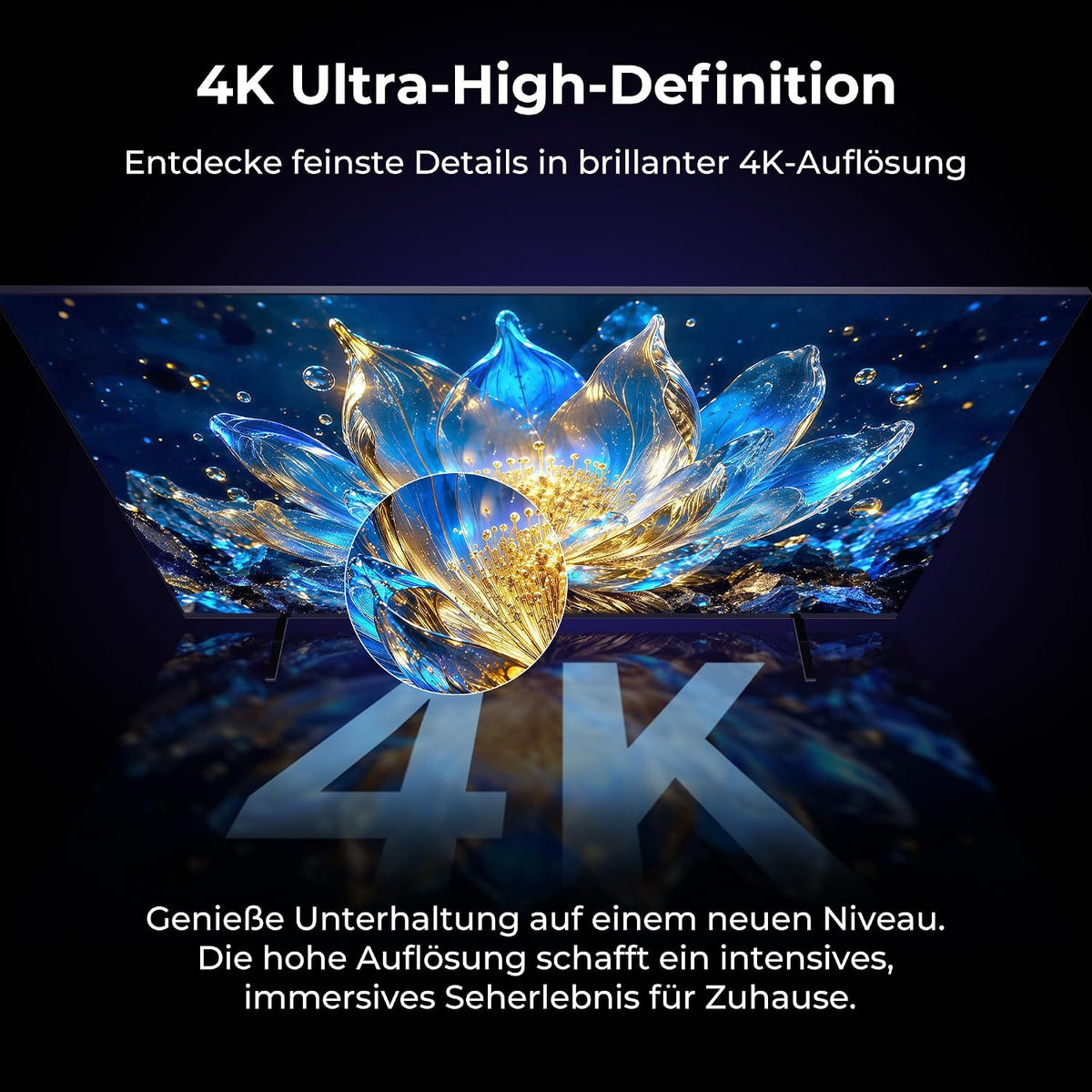 FPD Fernseher 55 Zoll Smart TV, 4K UHD mit Google TV & Google Cast, Dolby Vision und Atmos, HDR 10, MEMC für flüssige Bewegungen