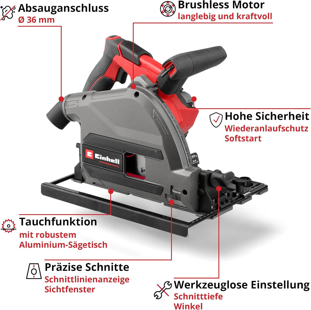 Einhell Professional Akku-Tauchsäge TP-PS 18/165 Li BL-Solo