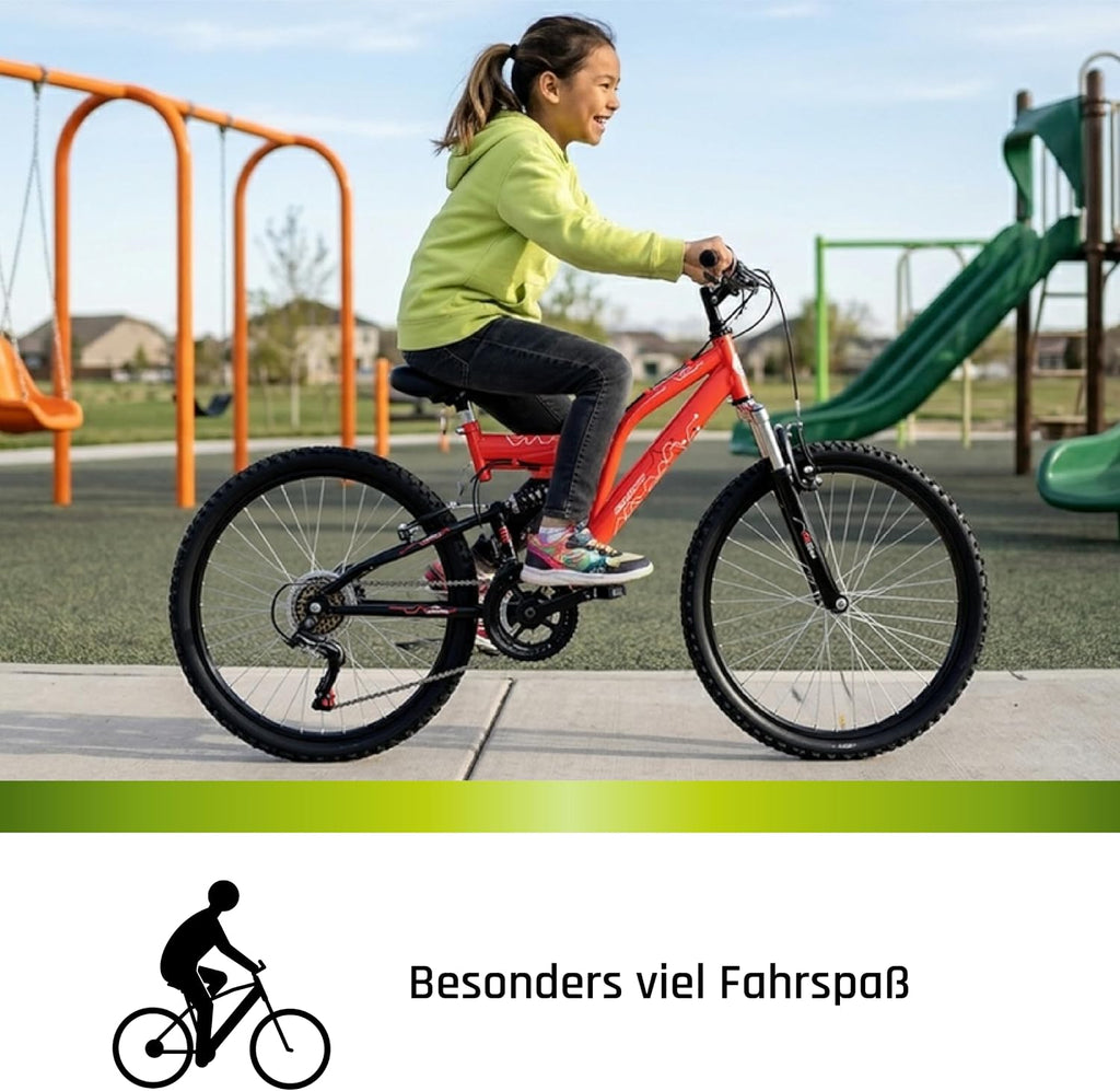 Galano FS180 24 Zoll Jugend Fahrrad 18 Gänge ab 8 Jahre Fully Mountainbike 130-145 cm für Mädchen und Jungen Kinderfahrrad Mountain Bike Jugendfahrrad MTB