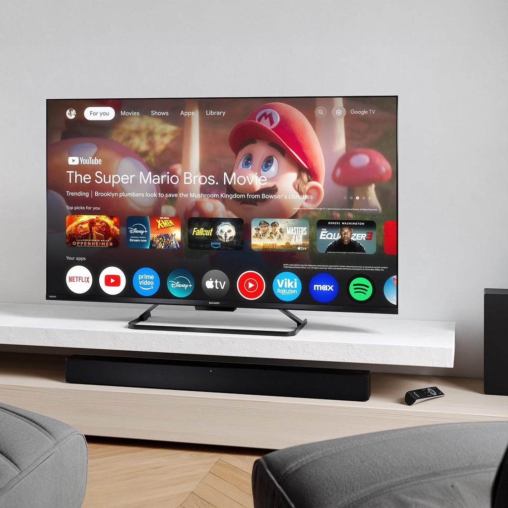 SHARP 43HR7765E QLED Fernseher 43 Zoll Google TV 4K UHD Smart TV 144Hz HDR