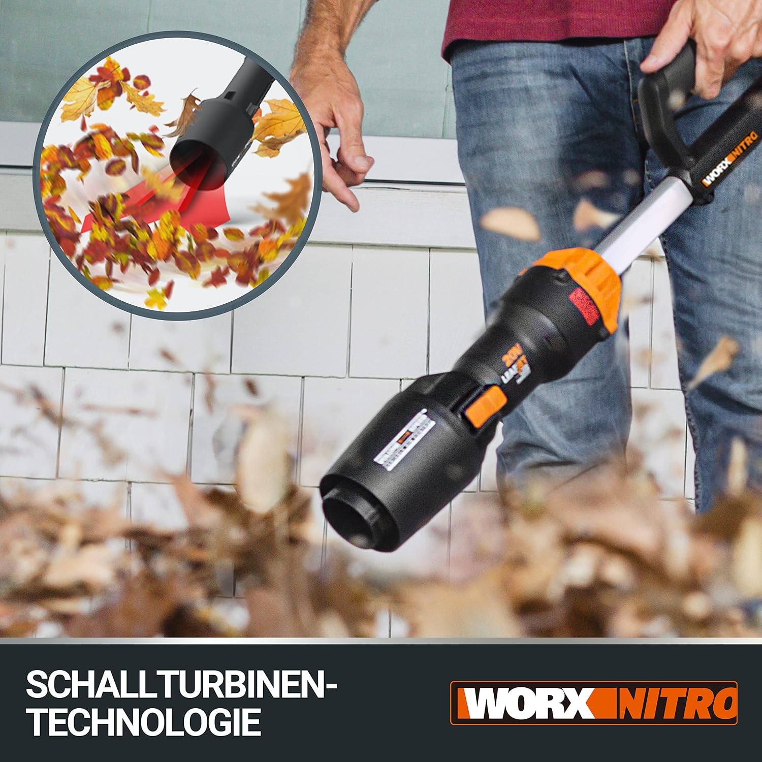 WORX WG543E.9 Profi Akku-Laubbläser Leafjet 20V, ohne Akku & Ladegerät