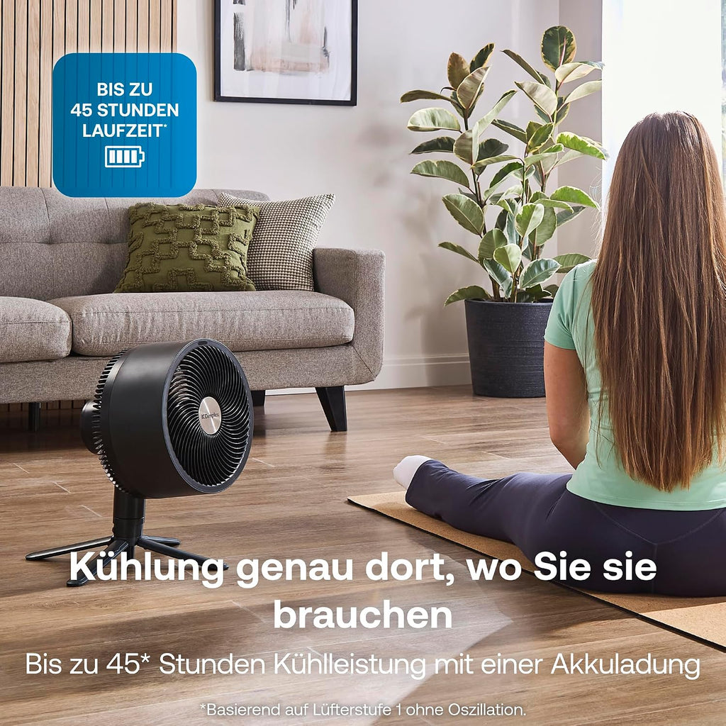 Dimplex DUOCOOL Smart Wireless 2-in-1 Akku-Ventilator – 45h, 36dB, IP54, 20m, Alexa, App, Schwarz