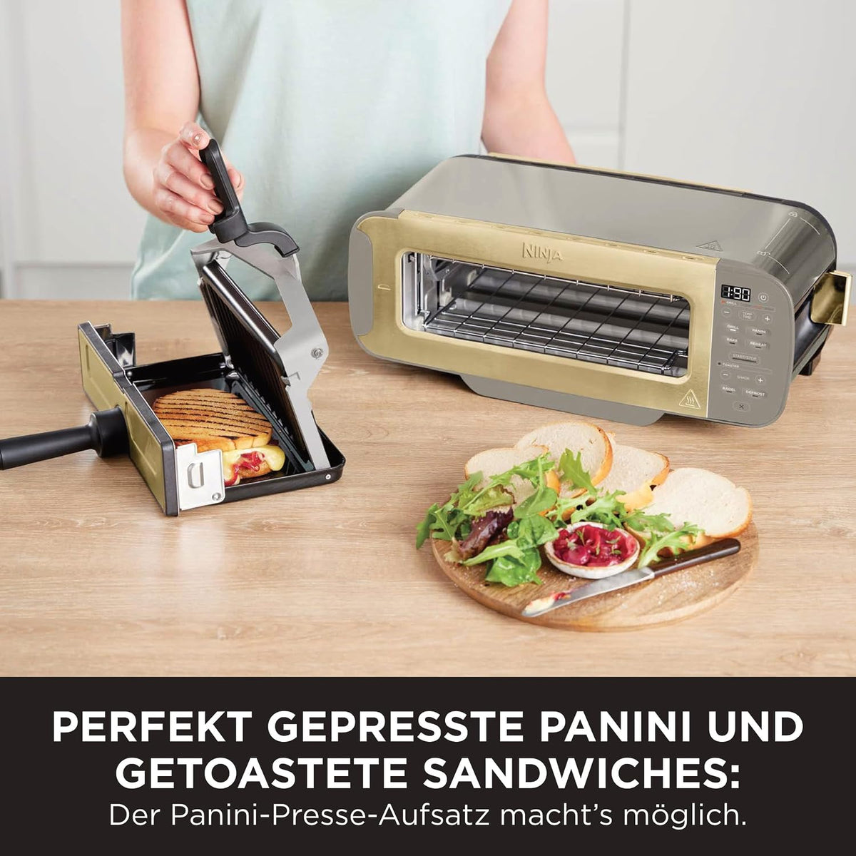 Ninja Foodi 3-in-1 Toaster, Elektrogrill mit Deckel, ST202EUSTGD