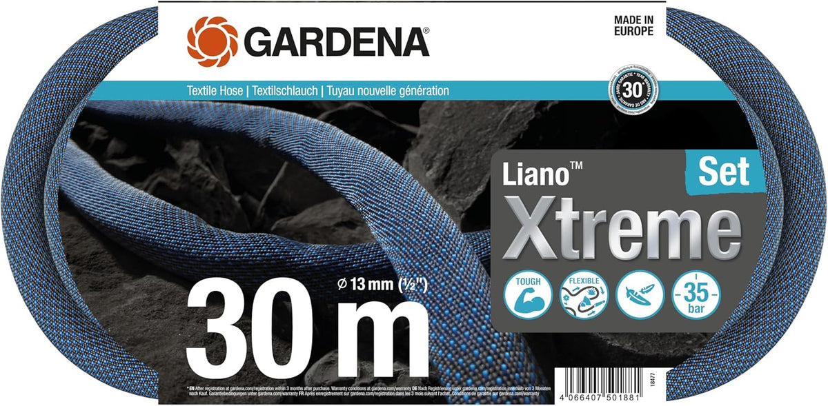 Gardena Set Textilschlauch Liano Xtreme 30 m, 13 mm (1/2 Zoll)