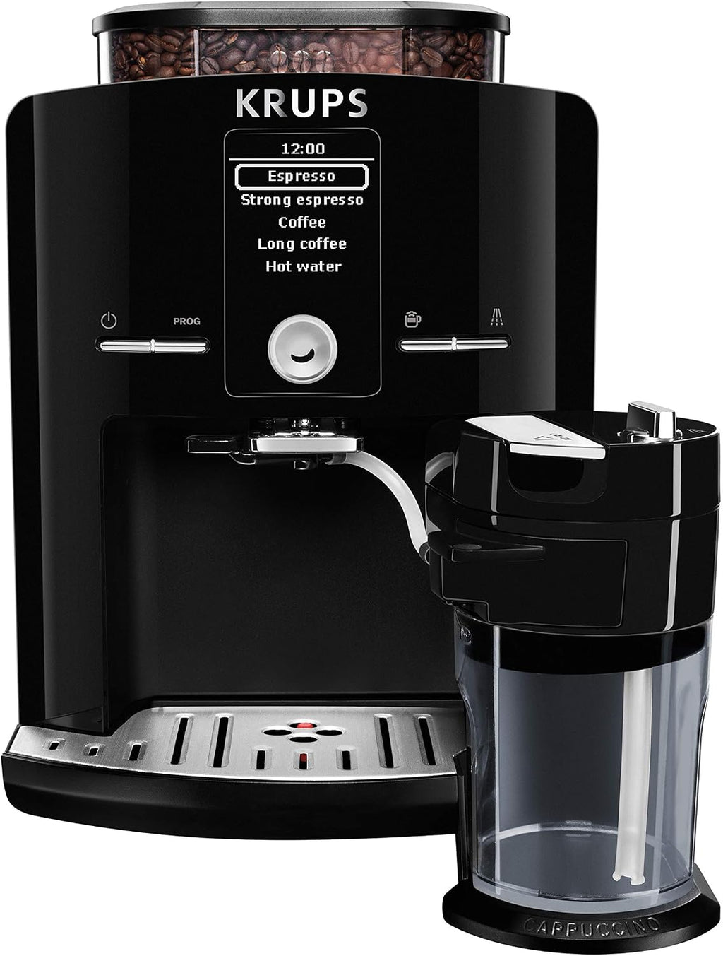 KRUPS EA8298 Kaffeevollautomat Latt'Espress One-Touch-Funktion | 1,7 L | 15 bar | LC Display | Cappuccinatore | schwarz