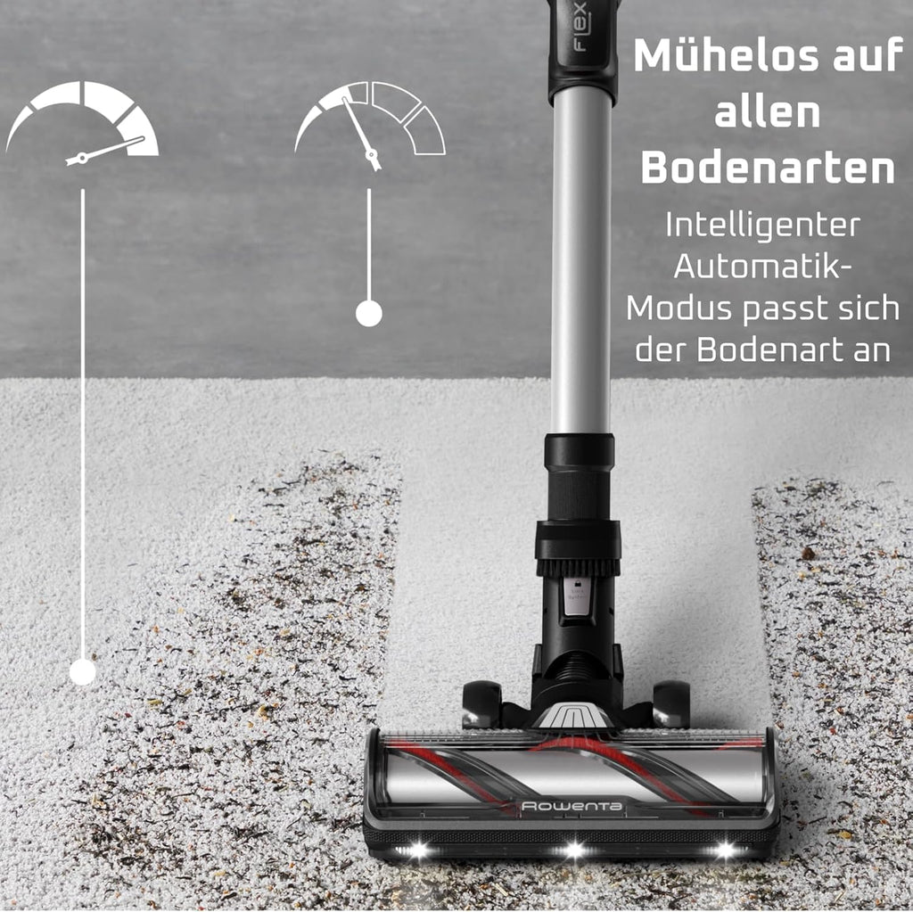 Rowenta X-Force Flex 13.60 Aspirateur sans fil, modèle allergique, Puissance de nettoyage profonde, Articulation Flexible, 150 Air W, jusqu'à 60 Minutes d'autonomie, fabriqué en France, RH9A36WV