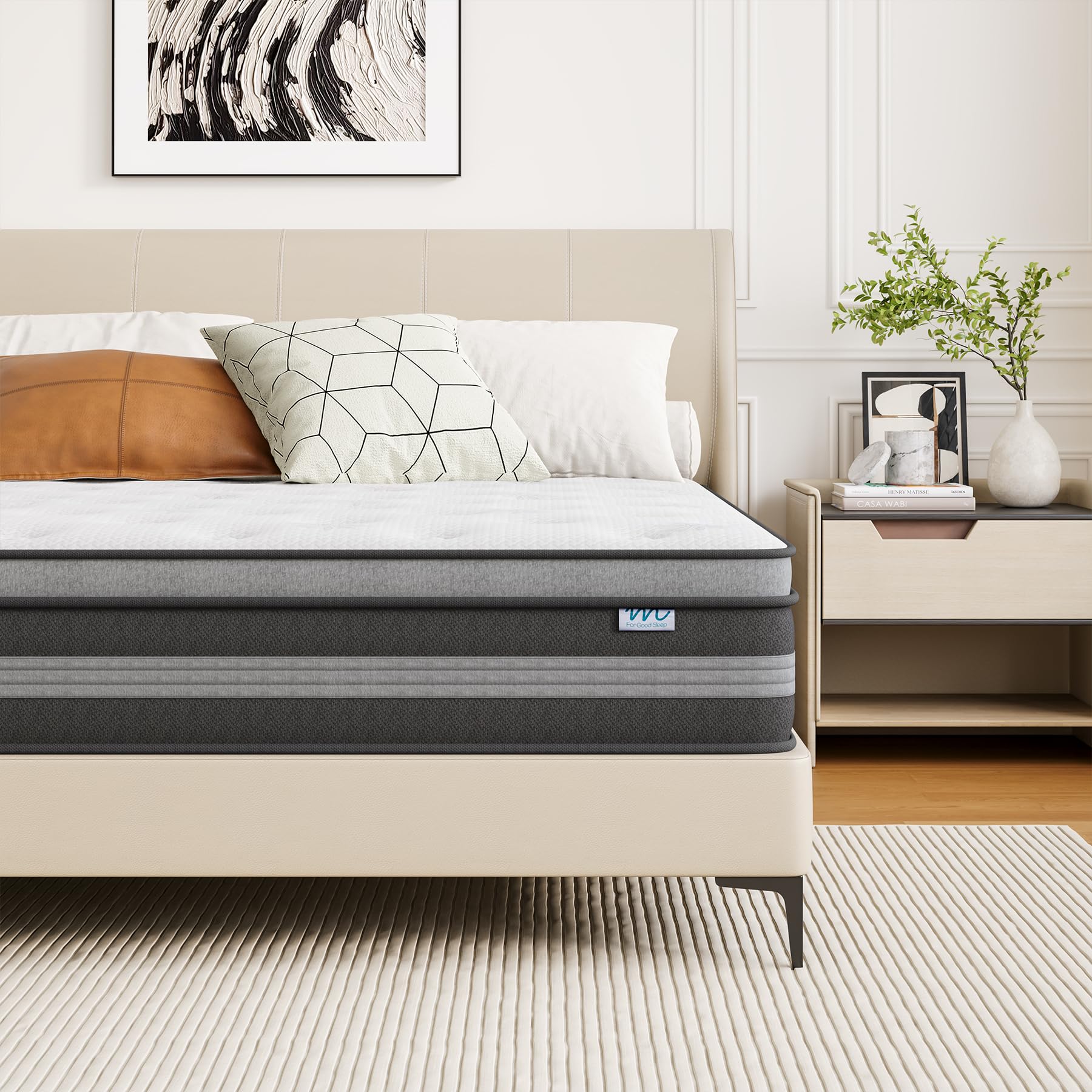 180x200 cm Matratze, 30cm höhe, H3 Taschenfederkernmatratze, Gel Memory Foam Hybrid, Taschenfederkern, Atmungsaktiv, Mittelfest, Druckentlastung, Federkernmatratzen Öko-Tex Zertifiziert