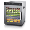 Arendo - Stainless steel dehydrator 8-fold - 500 watts with temperature control - dehydrator for food meat fruits fruit mushrooms - timer up to 24 hours - 8 compartments - GS - dehydratoro