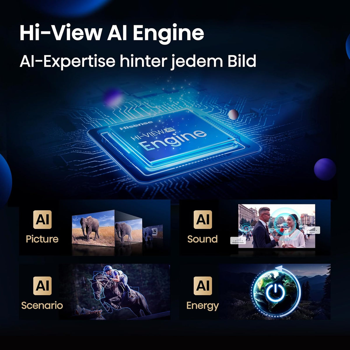 Hisense 55E89Q Fernseher, 55 Zoll (139cm), 4K ULED Mini LED, Smart TV, 144Hz Game Mode PRO, Hi-View AI Engine, AI Smoothmotion, Built-in Subwoofer, Dolby Vision.Atmos, Filmmaker Mode, Hi-Concerto