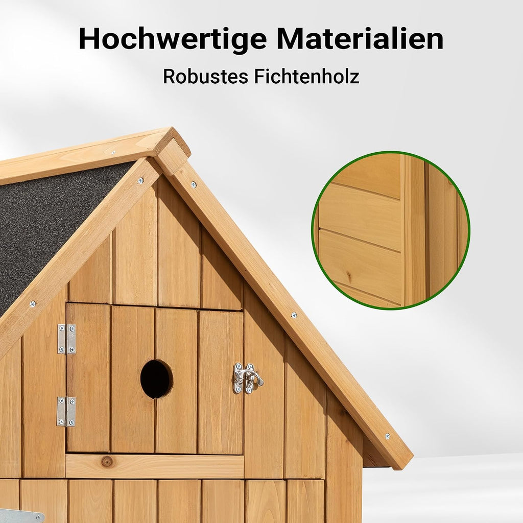 Wiltec Gartenhaus schmal aus Fichtenholz mit Bitumendach 770x540x1370mm für Garten, Terrasse & Balkon Gerätehaus Geräteschuppen Holzhaus Werkzeugschrank