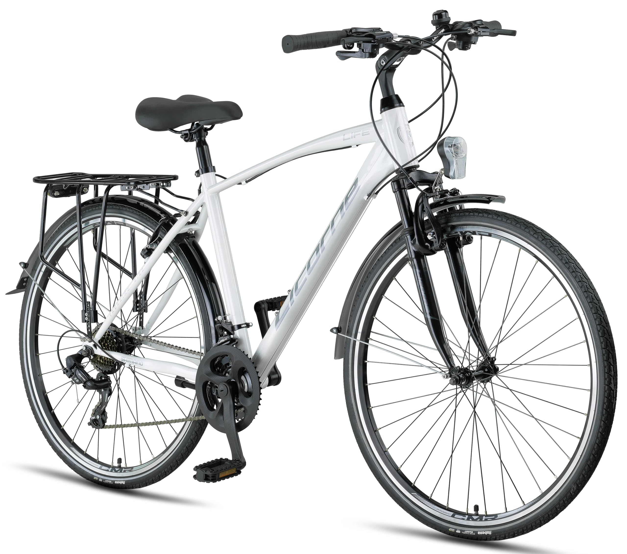 Licorne Bike Premium Trekking Bike in 28" Fahrrad für Herren Jungen Damen und 21 Gang Schaltung Citybike Life M-V-ATB