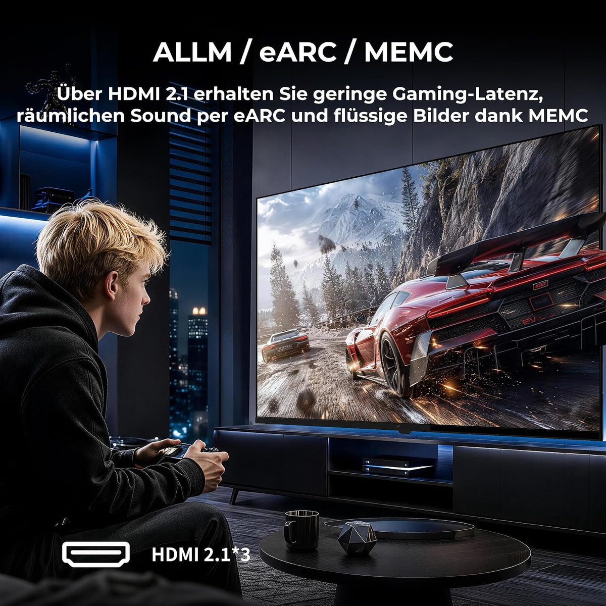 FPD Fernseher 55 Zoll Smart TV, 4K UHD mit Google TV & Google Cast, Dolby Vision und Atmos, HDR 10, MEMC für flüssige Bewegungen
