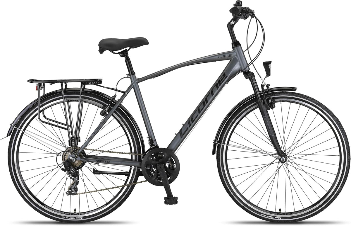 Licorne Bike Premium Trekking Bike in 28" Fahrrad für Herren Jungen Damen und 21 Gang Schaltung Citybike Life M-V-ATB