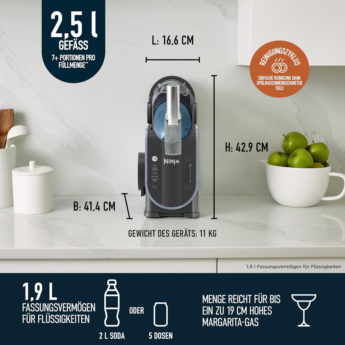 Ninja SLUSHi Maschine für Slush, fasst 1,9 L, Grün, FS301EUTG