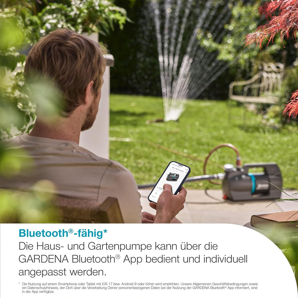 Gardena Haus- & Gartenautomat 5000 SilentComfort Pumpen: App-Steuerung*, 36% weniger Stromverbrauch**, Silent Technologie, Regen- und UV-geschütztes Gehäuse (09072-20)