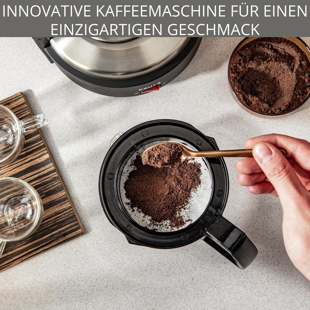 Krups Filterkaffeemaschine T8, 850 Watt, automatische Abschaltung, 8-12 Tassen, 1L Fassungsvermögen, permanenter Filter, beleuchteter Ein-/ Ausschalter, benutzerfreundlich, schwarz, KM4689