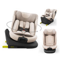 Kinderkraft I-GROW 2 PRO Child Seat 0-36 kg, I-SIZE 40-150 cm, 360 Degree Rotatable, Child Car Seat with Isofix Station, FWF and RWF, Adjustable Headrest/Backrest with Reclining Position, Black