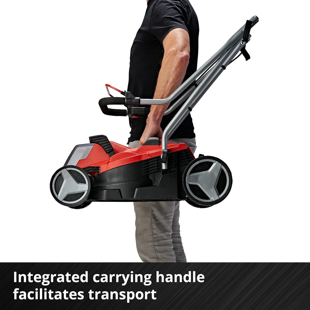 Einhell Cordless Lawnmower with Battery and Charger 18V PXC | 33cm Cutting Width, Brushless Motor, 30L Grass Box, 5 Cutting Heights GE-CM 18/33 Li Battery Lawn Mower