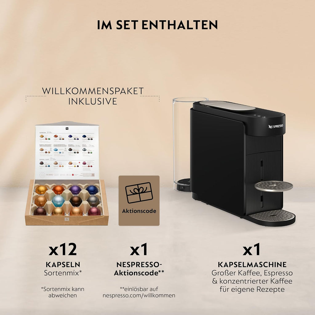 NESPRESSO KRUPS Vertuo Up Schwarz Kapselmaschine XN9408