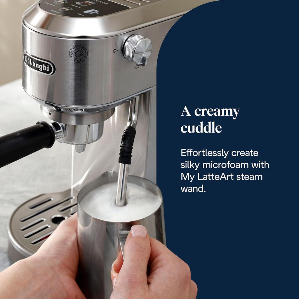 De'Longhi Dedica Duo - Manuelle Espressomaschine mit Cold Brew Metall