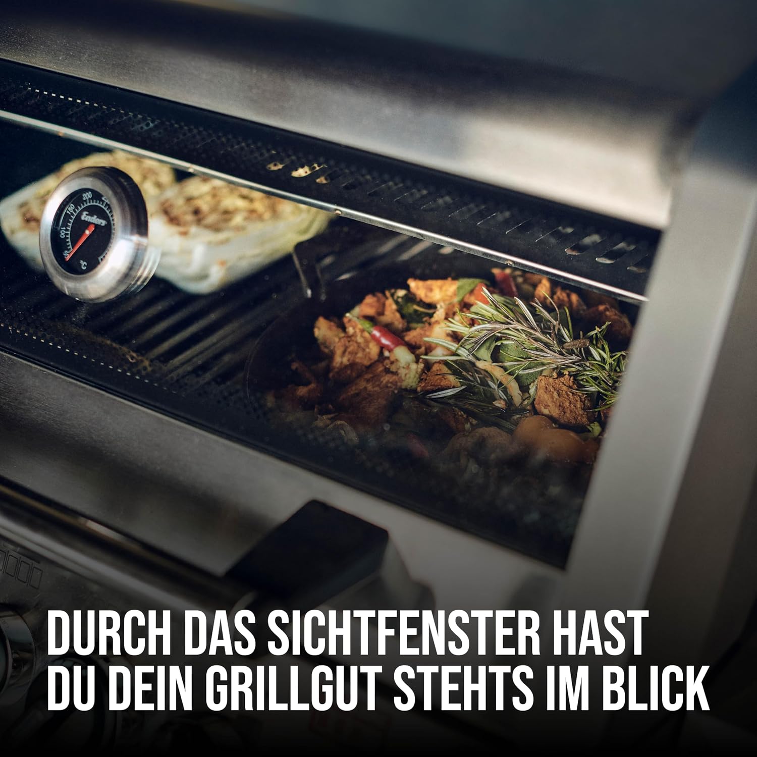 Enders Monroe Pro 4 SIK Turbo 8378 Gasgrill, 4 Brenner, 3182 cm², 800°C Turbo Zone, Silber