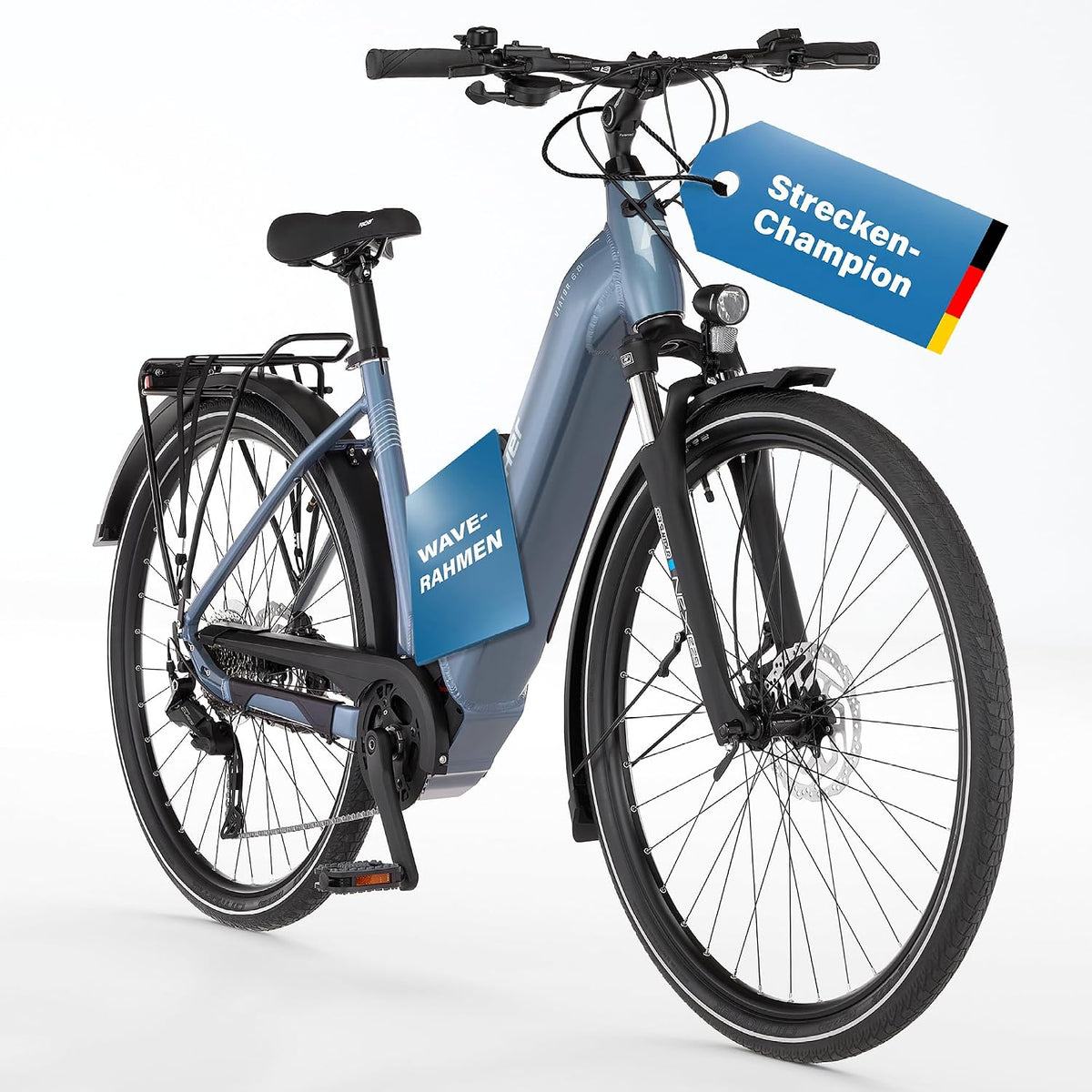 Fischer E-Bike Trekking VIATOR 6.8i Ultimate Electric Bicycle for Men and Women, RH 43, Mid Motor 90 Nm, 36 V Battery