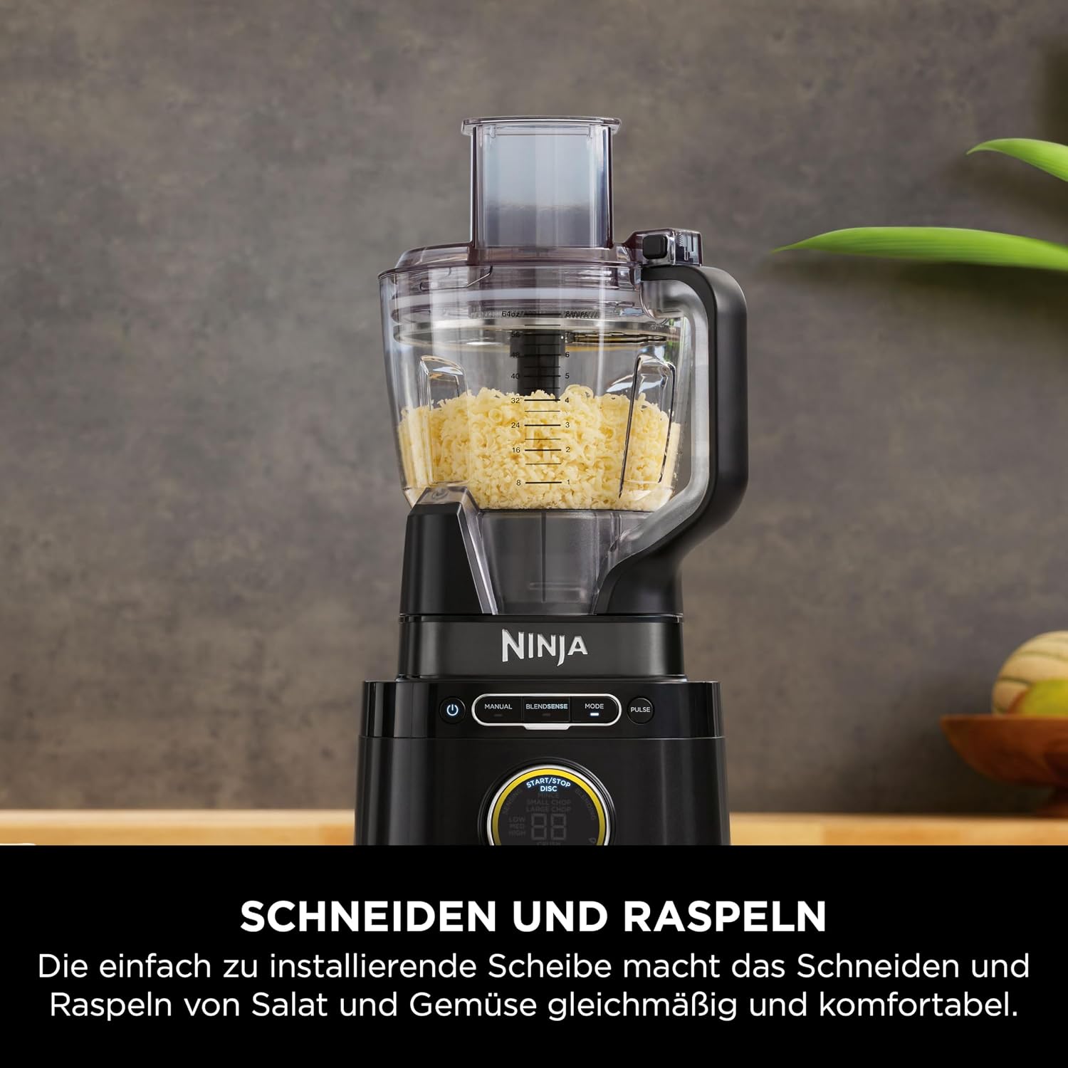 Ninja TB401EU 3-in-1 Detect Power Blender Processor Pro Black | Powerful 1200 W food processor, single serve and dough hook, 1 x single serve cup, jug, dough, mix and chop