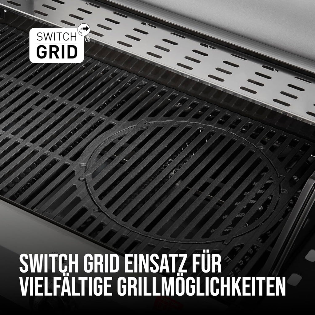 Enders® Gasgrill CHICAGO NEXT 4 R Turbo, 4 Edelstahlbrenner, doppelwandige Garhaube, 2 abklappbare Seitenablagen, integriertes Thermometer - SWITCH GRID™ 13.0 kW, 800 °C TURBO ZONE™, #89366