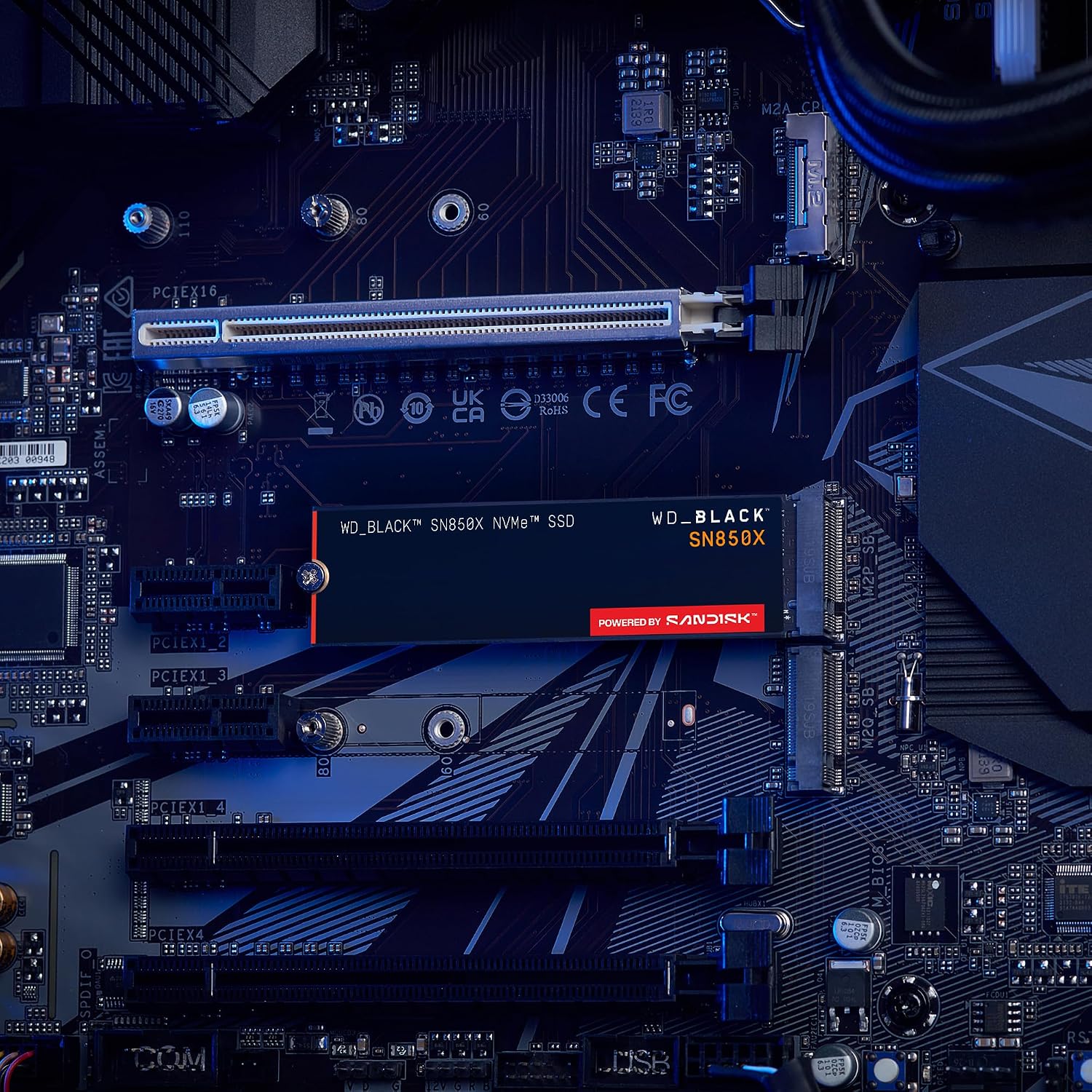 WD_BLACK SN850X NVMe SSD 2 TB Internal SSD (Gaming Memory, PCIe Gen4 Technology, Read 7,300 MB/s, Write 6,600 MB/s) Black