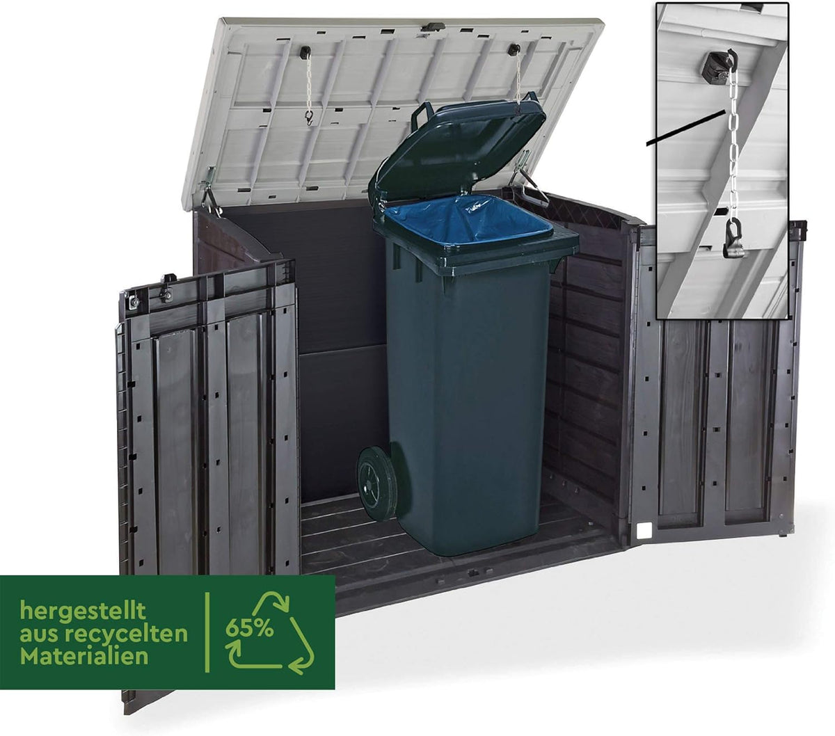 Keter 17199416 Mülltonnenbox Store it Out Max, Schwarz, 1.200L