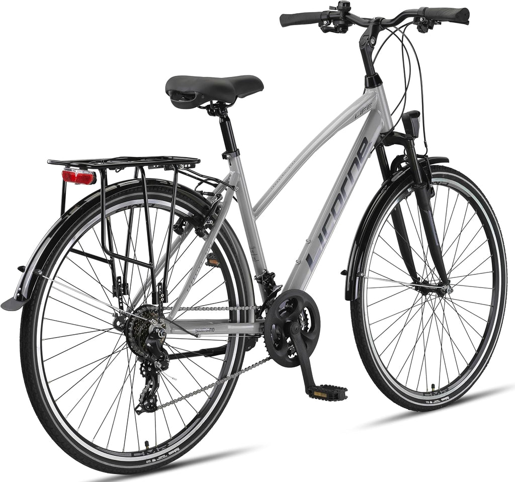 Licorne Bike Premium TrekkingBike in 28" Fahrrad für Herren Jungen Mädchen Damen 21 Gang Schaltung Citybike Männerfahrrad L-V-ATB