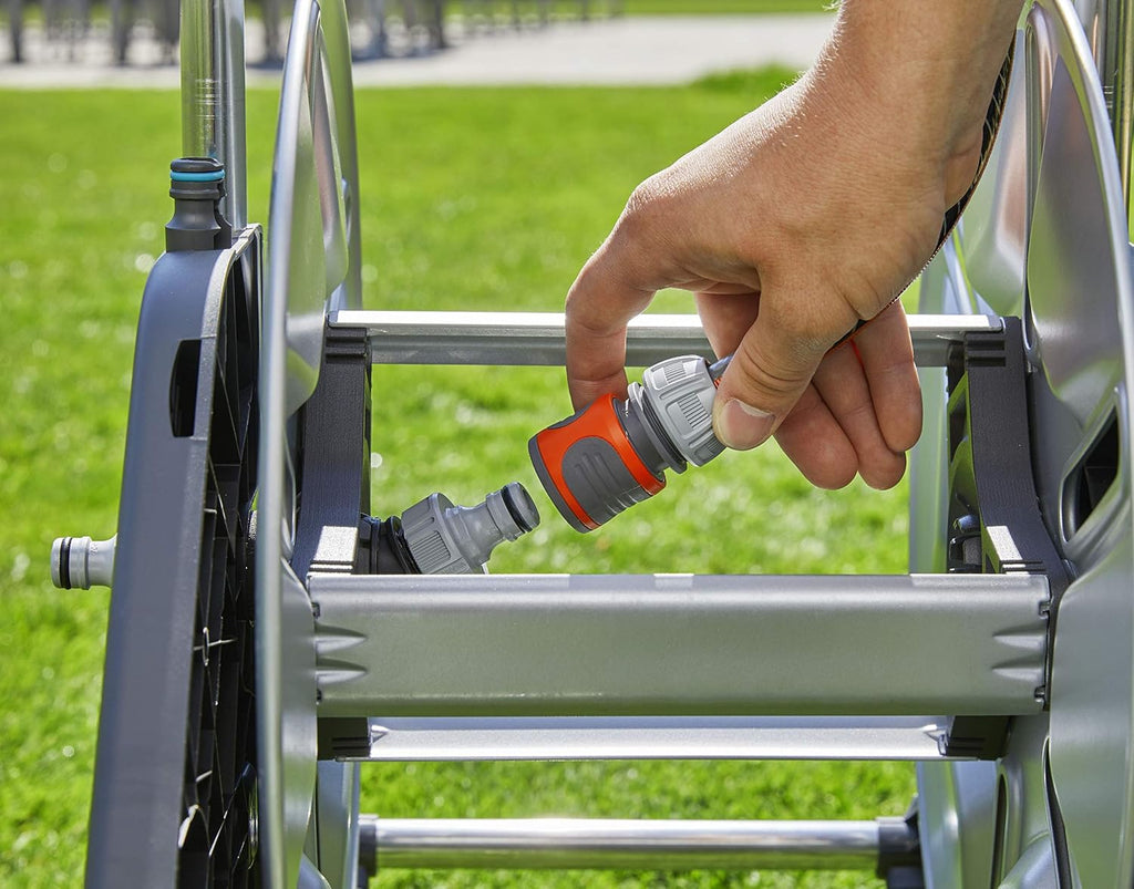 Gardena CleverRoll M Easy Metall Set: Schlauchwagen mit 60 m Kapazität, sehr standfest, stabile Schlauchführung, inkl. 25m Schlauch (18547-20)