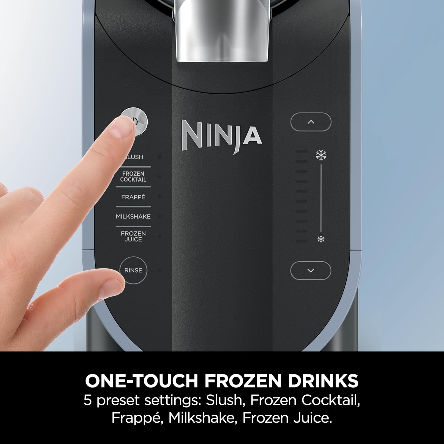 Ninja SLUSHi Frozen Drinks Maker, Create Slush, Frozen Cocktails, Frappé | Milkshakes & Frozen Juice, No Ice or Preperation Needed, WhisperChill Technology, 1.9l Capacity, Blue & Grey FS301UK