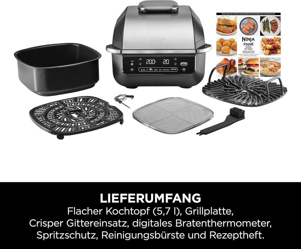 Ninja 5-in-1-Grill & -Heißluftfritteuse für den Innenraum, EG351EU
