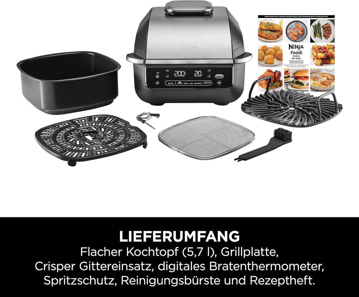 Ninja 5-in-1-Grill & -Heißluftfritteuse für den Innenraum, EG351EU
