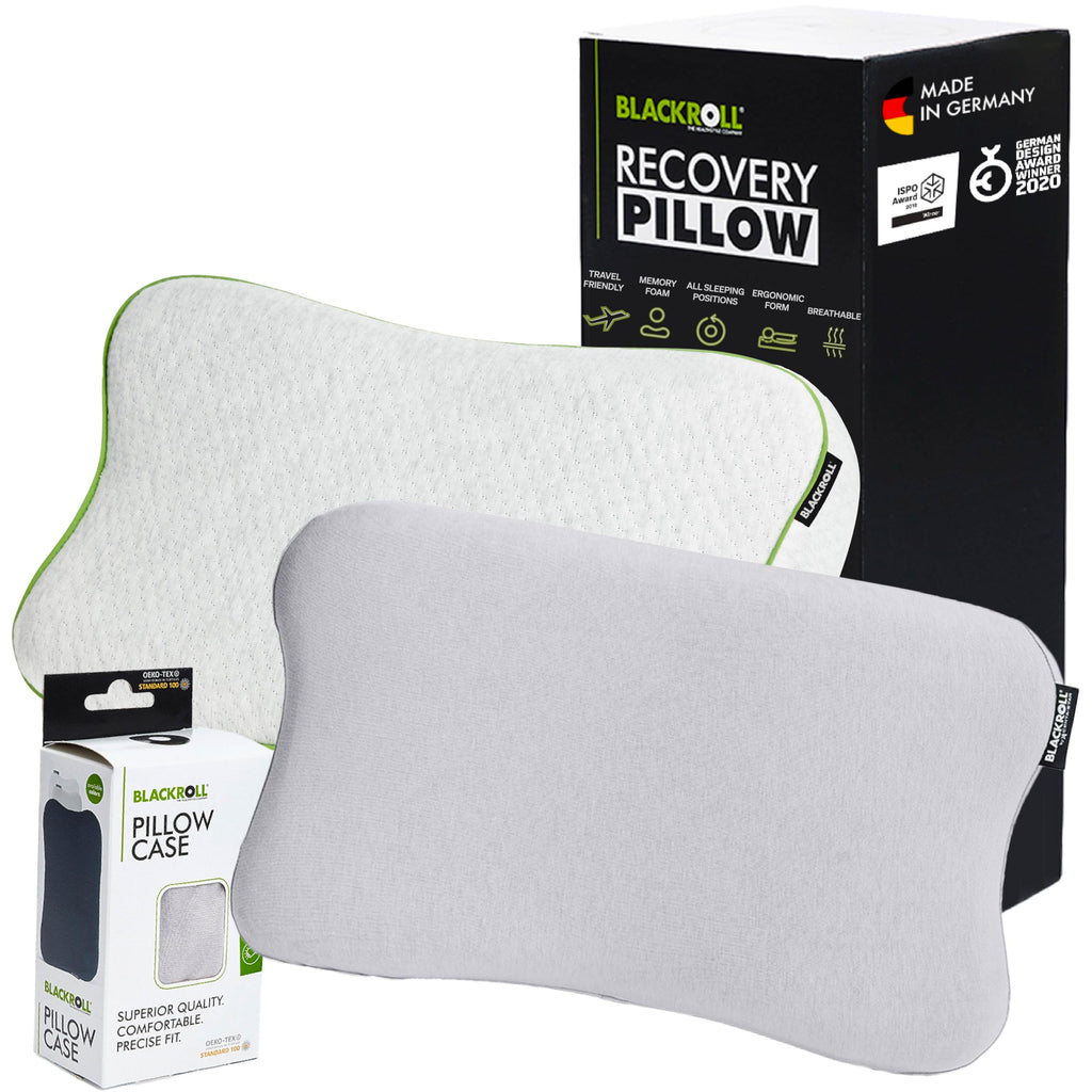 BLACKROLL® Recovery Pillow (50 x 30 cm), Kopfkissen für erholsamen Schlaf, ergonomisches Kissen mit Travel Bag für Reisen, Nackenkissen aus Viscose Memory Schaum, Made in Germany