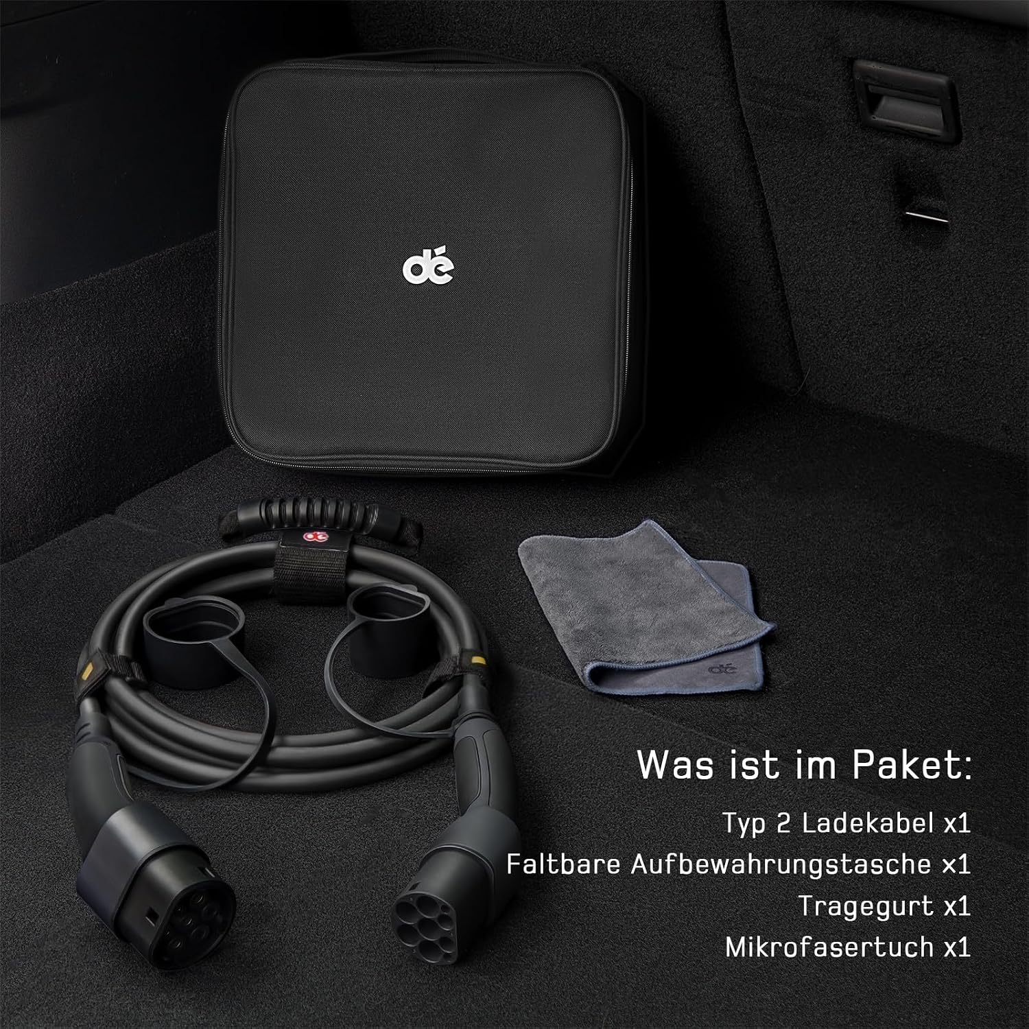 dé Typ 2 Ladekabel 22kW, Ladekabel Elektroauto Typ2 auf Typ 2[22kW, 3-Phasig, 32A] 7m mit Tragetasche, Kompatibel mit Model 3, e-UP, ID.3, Zoe, forTwo, Kona, e-Tron und andere EV/PHEV