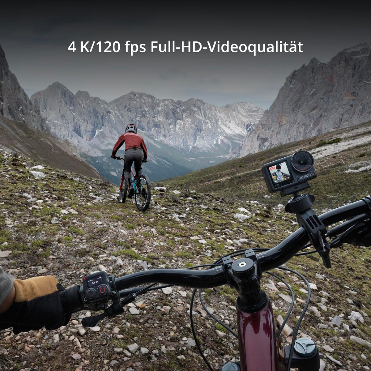 DJI Osmo Action 4 Standard Combo, 4K/120fps Action Camera | Waterproof, 1/1.3 inch sensor, low light recording, 10-bit and D-log M colour performance, durable 1770 mAh battery