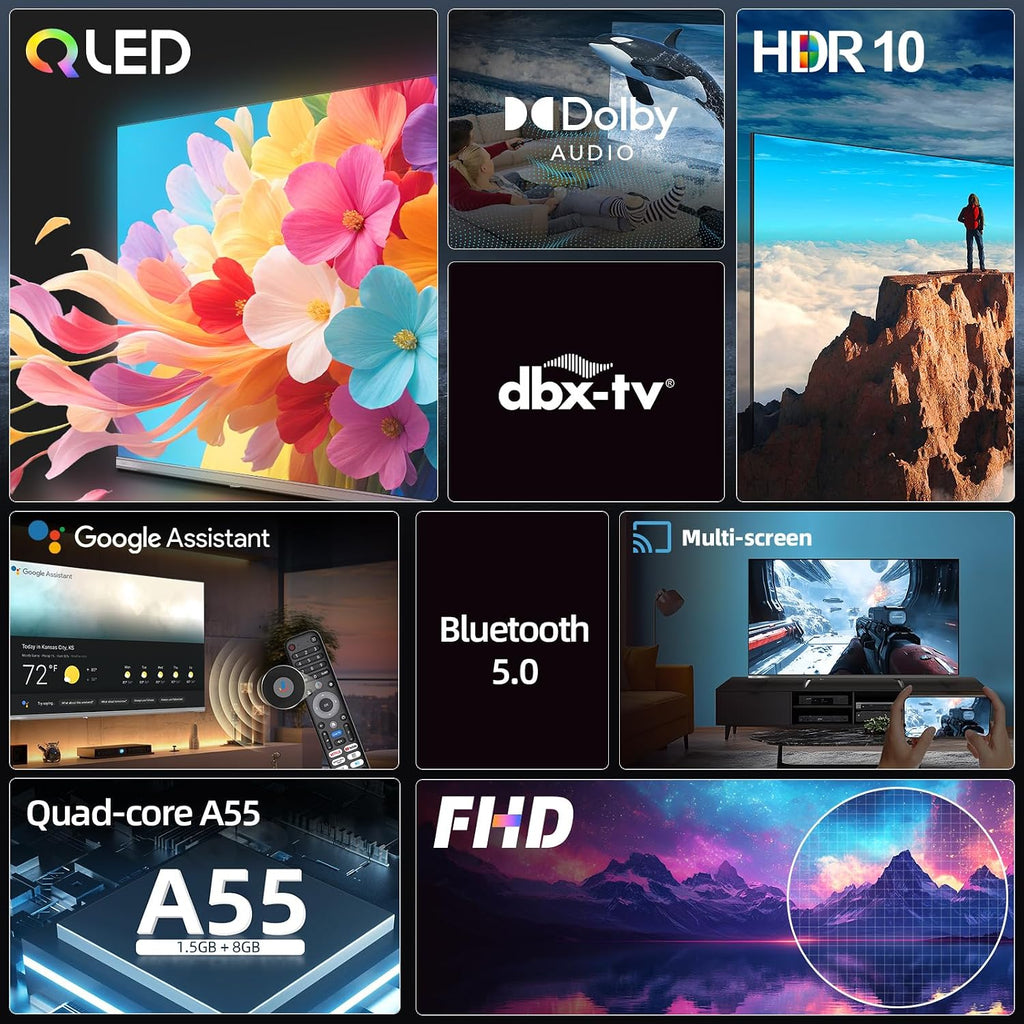 CHiQ L40QST 40 Zoll QLED Pro Google TV, Full HD, HDR10, Dolby Audio